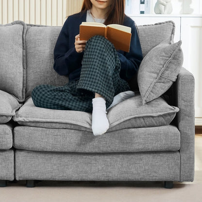 Divani comodi a 3 posti con poggiapiedi mobile