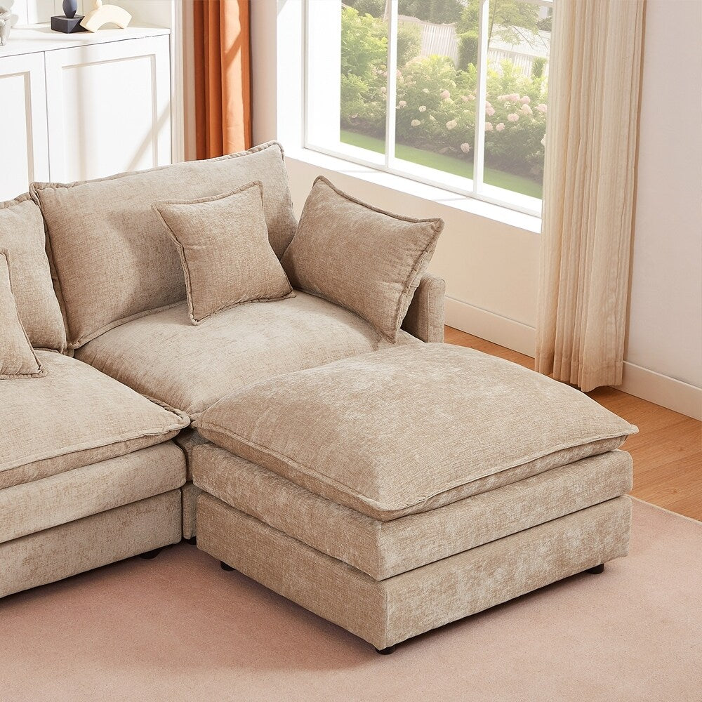 Divani comodi a 3 posti con poggiapiedi mobile