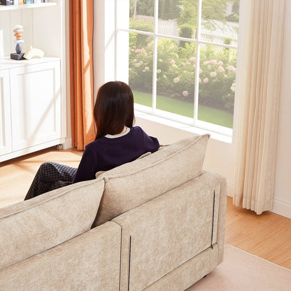 Divani comodi a 3 posti con poggiapiedi mobile