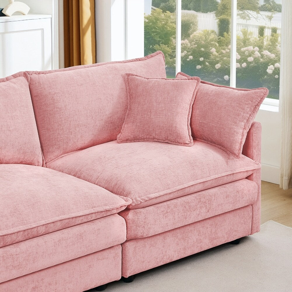 Divani comodi a 3 posti con poggiapiedi mobile