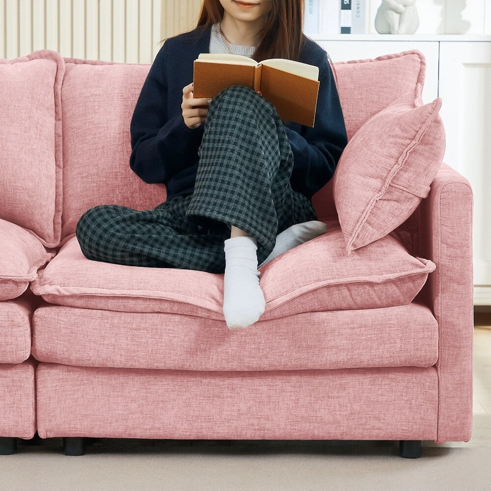 Divani comodi a 3 posti con poggiapiedi mobile