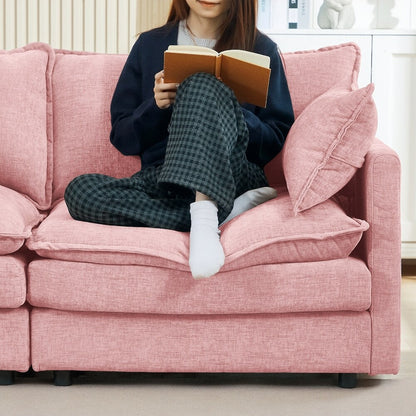 Divani comodi a 3 posti con poggiapiedi mobile