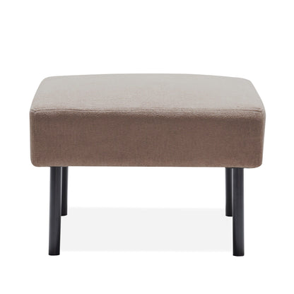 Divano a 3 posti a L in tessuto di poliestere con pouf, divano moderno imbottito, comodi divani piccoli per piccoli spazi