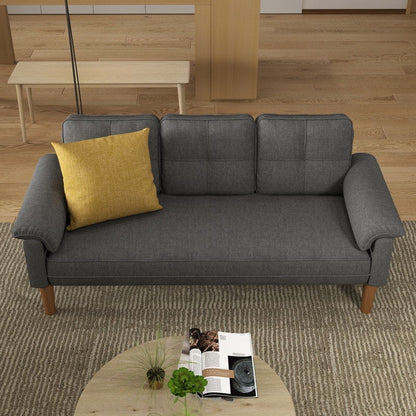 Divano moderno imbottito a 3 posti, divano trasformabile, divano letto con robuste gambe in legno per soggiorno