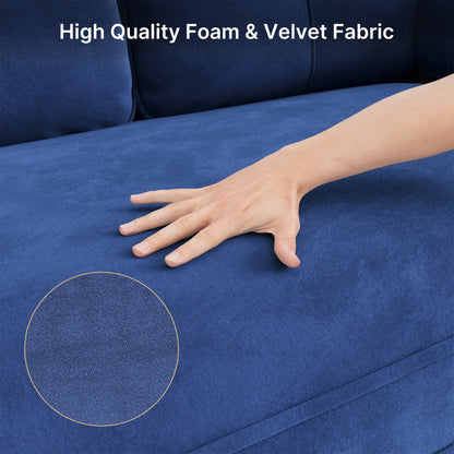 Divano moderno imbottito a 3 posti, divano trasformabile, divano letto con robuste gambe in legno per soggiorno