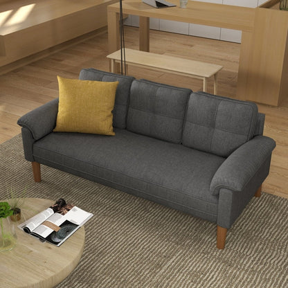 Divano moderno imbottito a 3 posti, divano trasformabile, divano letto con robuste gambe in legno per soggiorno