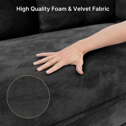 Divano moderno imbottito a 3 posti, divano trasformabile, divano letto con robuste gambe in legno per soggiorno