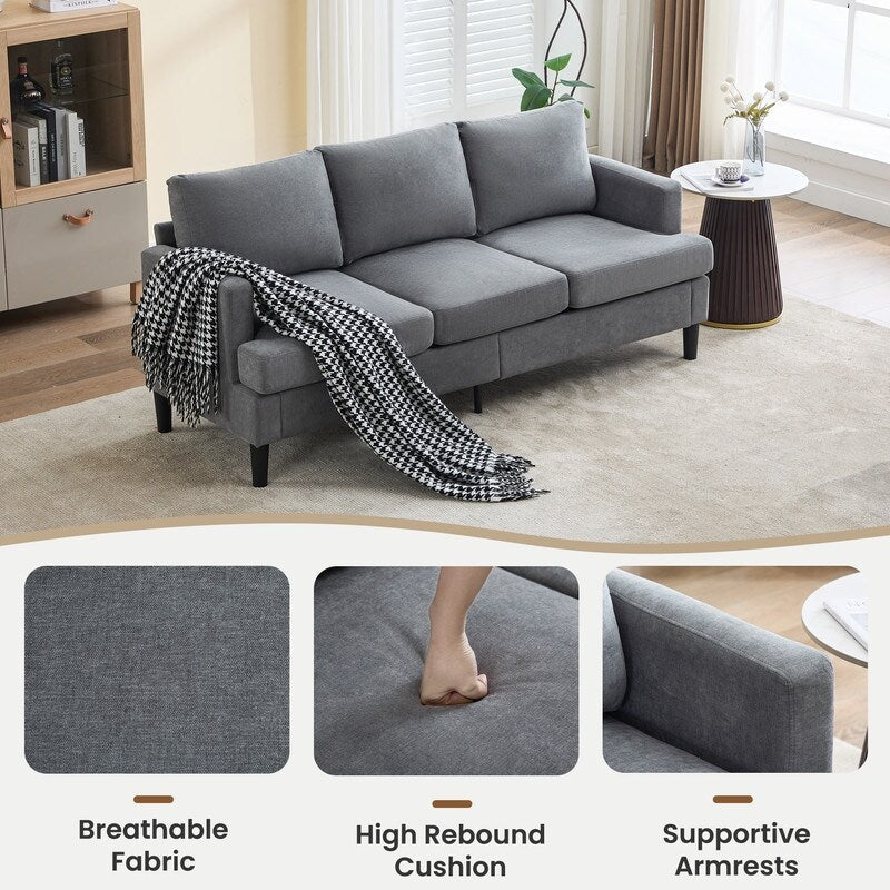 Divano a 3 posti - Tessuto traspirante, braccioli di supporto e gambe robuste