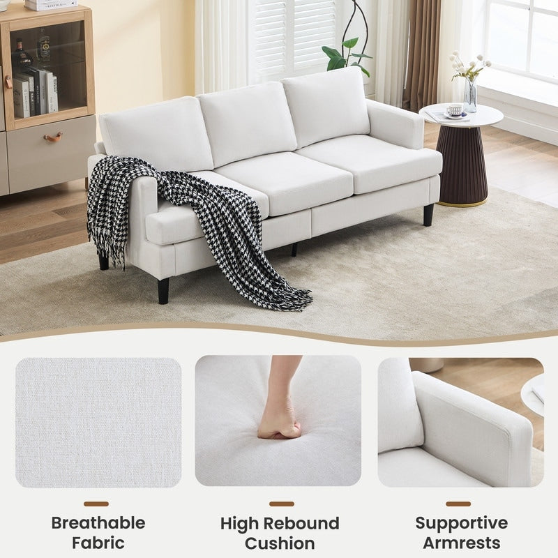 Divano a 3 posti - Tessuto traspirante, braccioli di supporto e gambe robuste