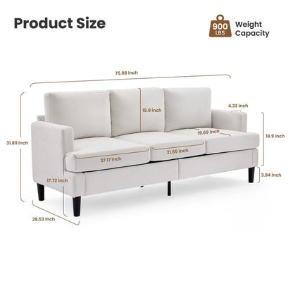 Divano a 3 posti - Tessuto traspirante, braccioli di supporto e gambe robuste