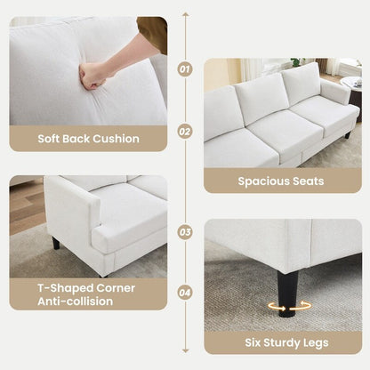 Divano a 3 posti - Tessuto traspirante, braccioli di supporto e gambe robuste