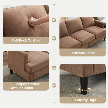 Divano a 3 posti - Tessuto traspirante, braccioli di supporto e gambe robuste