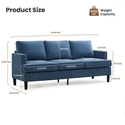 Divano a 3 posti - Tessuto traspirante, braccioli di supporto e gambe robuste