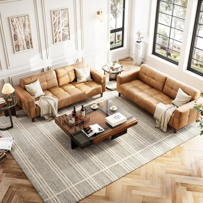 Divano a 3 posti, divano in similpelle largo 83 cm con cuscino a molle, divano moderno