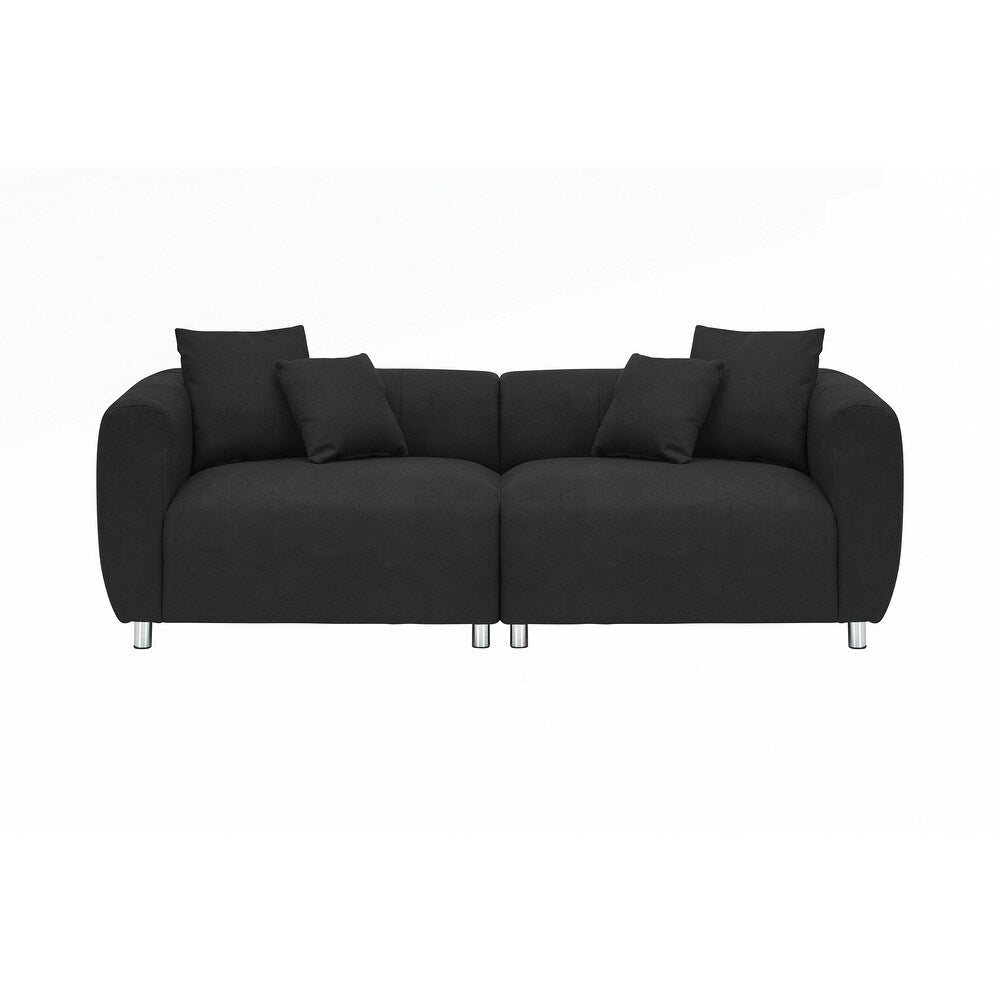 Divano a 3 posti con struttura in legno massello e 4 cuscini