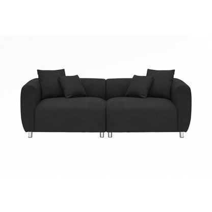 Divano a 3 posti con struttura in legno massello e 4 cuscini