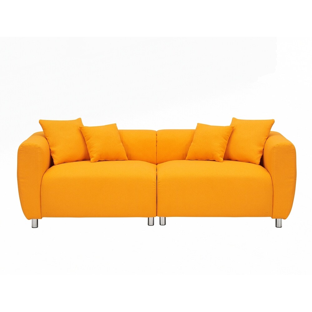 Divano a 3 posti con struttura in legno massello e 4 cuscini