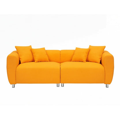 Divano a 3 posti con struttura in legno massello e 4 cuscini