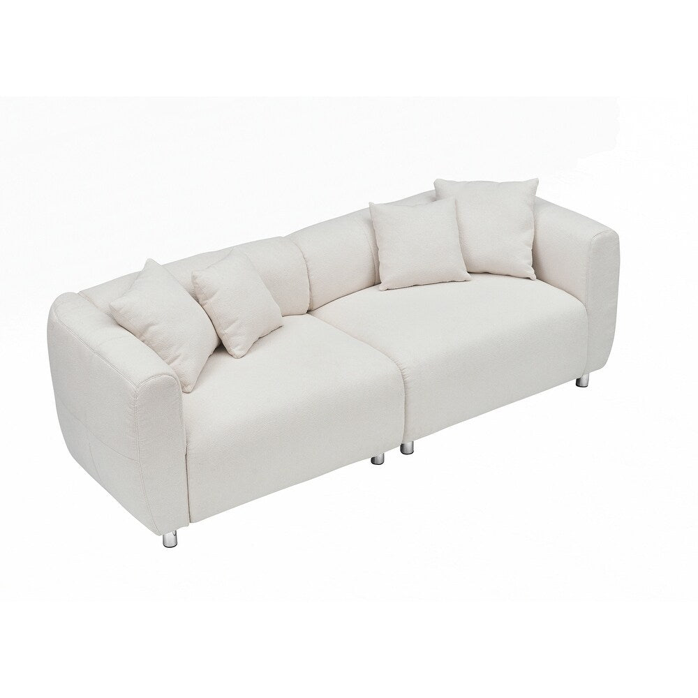 Divano a 3 posti con struttura in legno massello e 4 cuscini