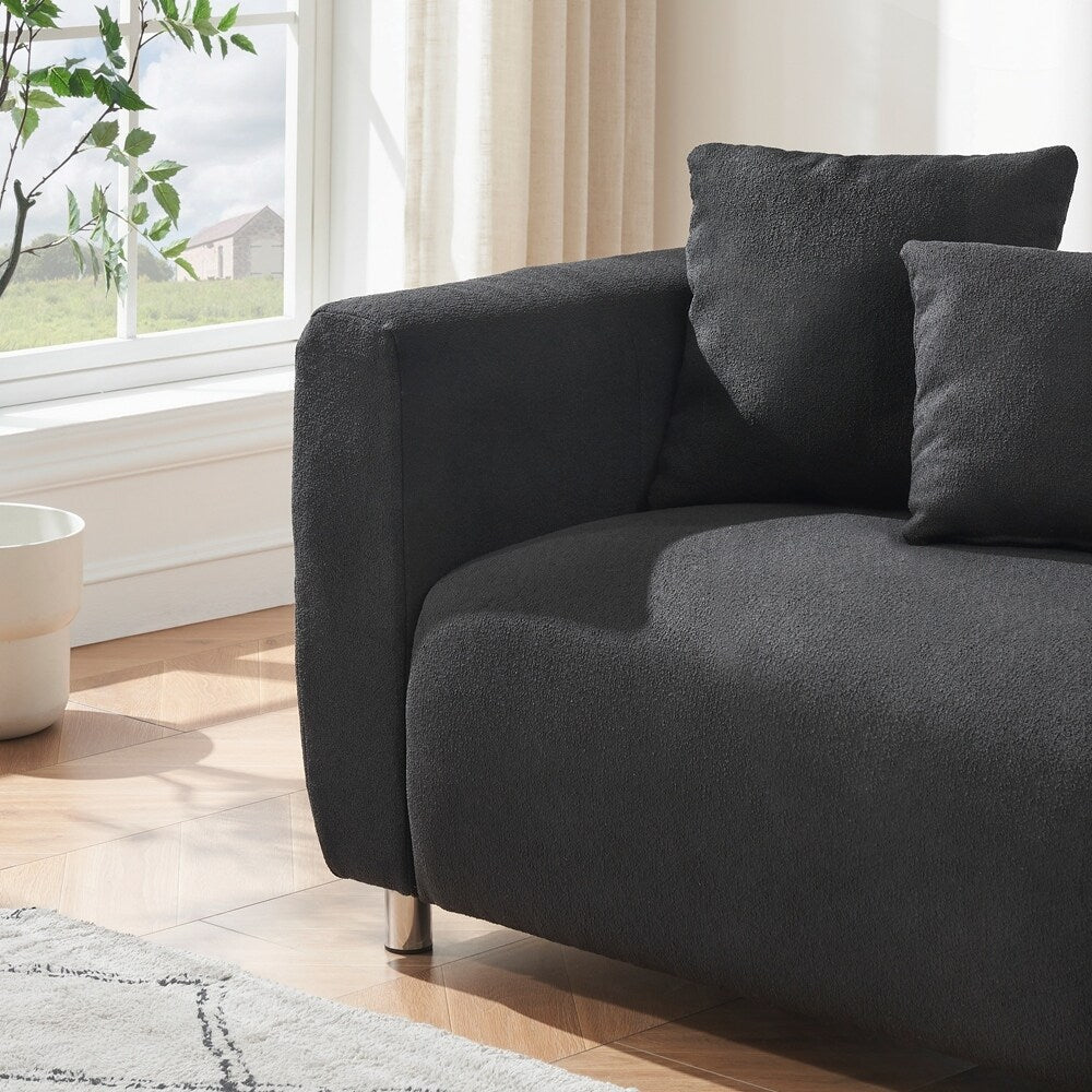 Divano a 3 posti con struttura in legno massello e 4 cuscini