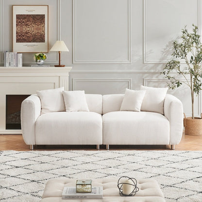 Divano a 3 posti con struttura in legno massello e 4 cuscini