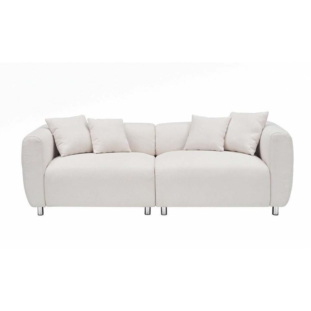 Divano a 3 posti con struttura in legno massello e 4 cuscini