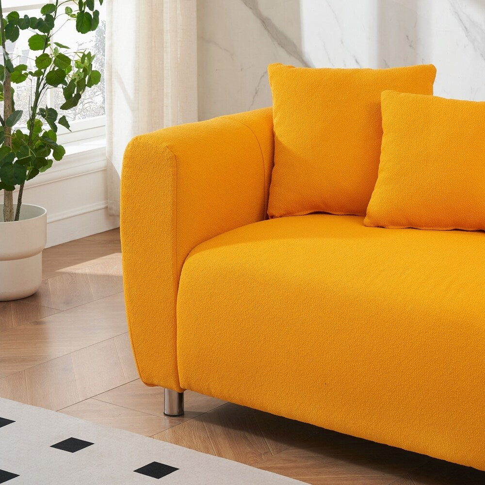 Divano a 3 posti con struttura in legno massello e 4 cuscini