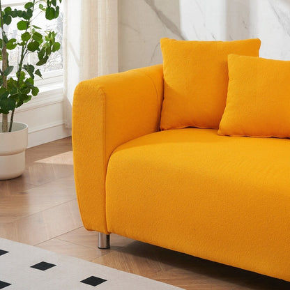 Divano a 3 posti con struttura in legno massello e 4 cuscini