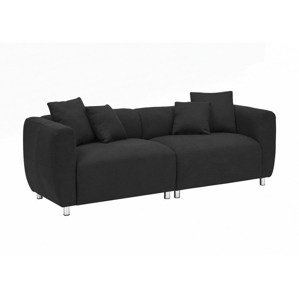 Divano a 3 posti con struttura in legno massello e 4 cuscini