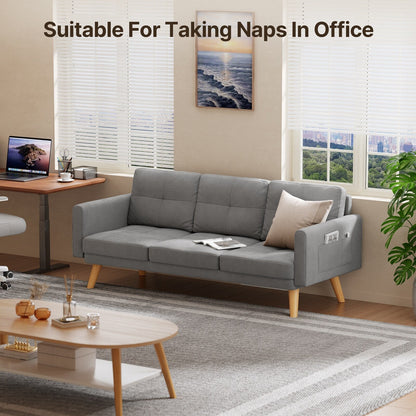 Divano letto imbottito a 3 posti per soggiorno, divano letto reclinabile con schienale