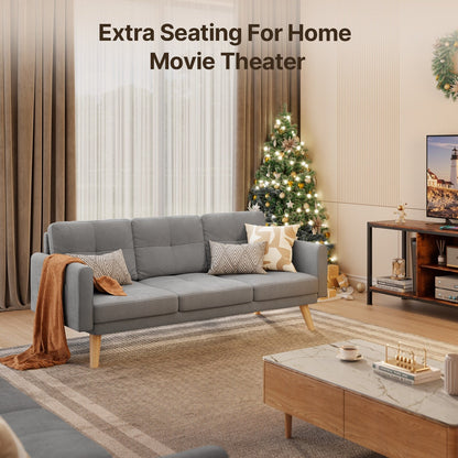 Divano letto imbottito a 3 posti per soggiorno, divano letto reclinabile con schienale