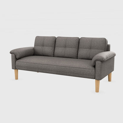 Divano moderno imbottito a 3 posti, divano trasformabile, divano letto con robuste gambe in legno per soggiorno