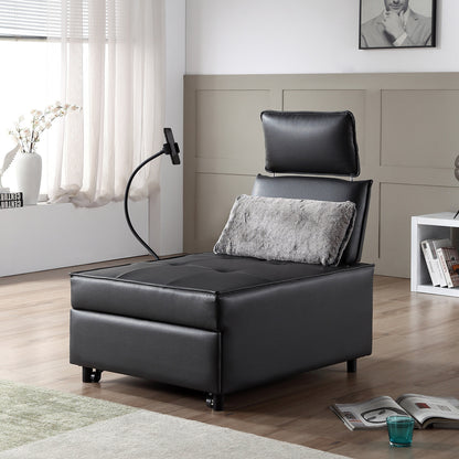 Poltrona letto trasformabile 3 in 1, divano reclinabile regolabile con altoparlanti Bluetooth, porte USB e cuscino morbido