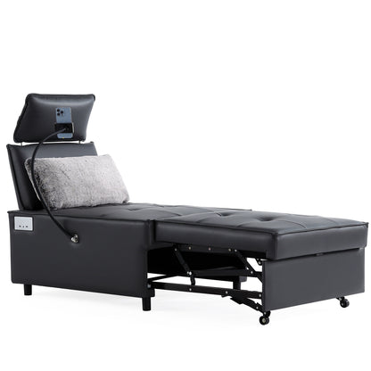 Poltrona letto trasformabile 3 in 1, divano reclinabile regolabile con altoparlanti Bluetooth, porte USB e cuscino morbido