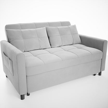 Divano letto trasformabile 3 in 1, divano letto futon con letto estraibile e schienale regolabile