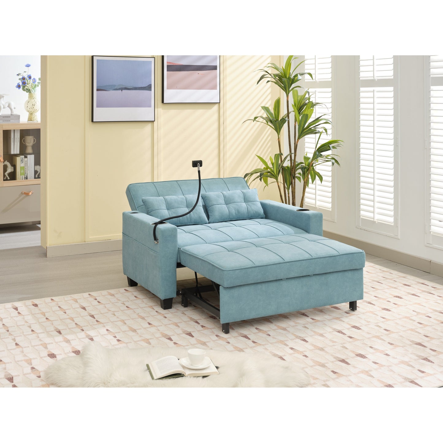 Divano letto trasformabile 3 in 1 con porte USB