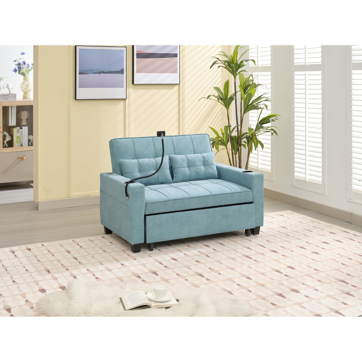 Divano letto trasformabile 3 in 1 con porte USB