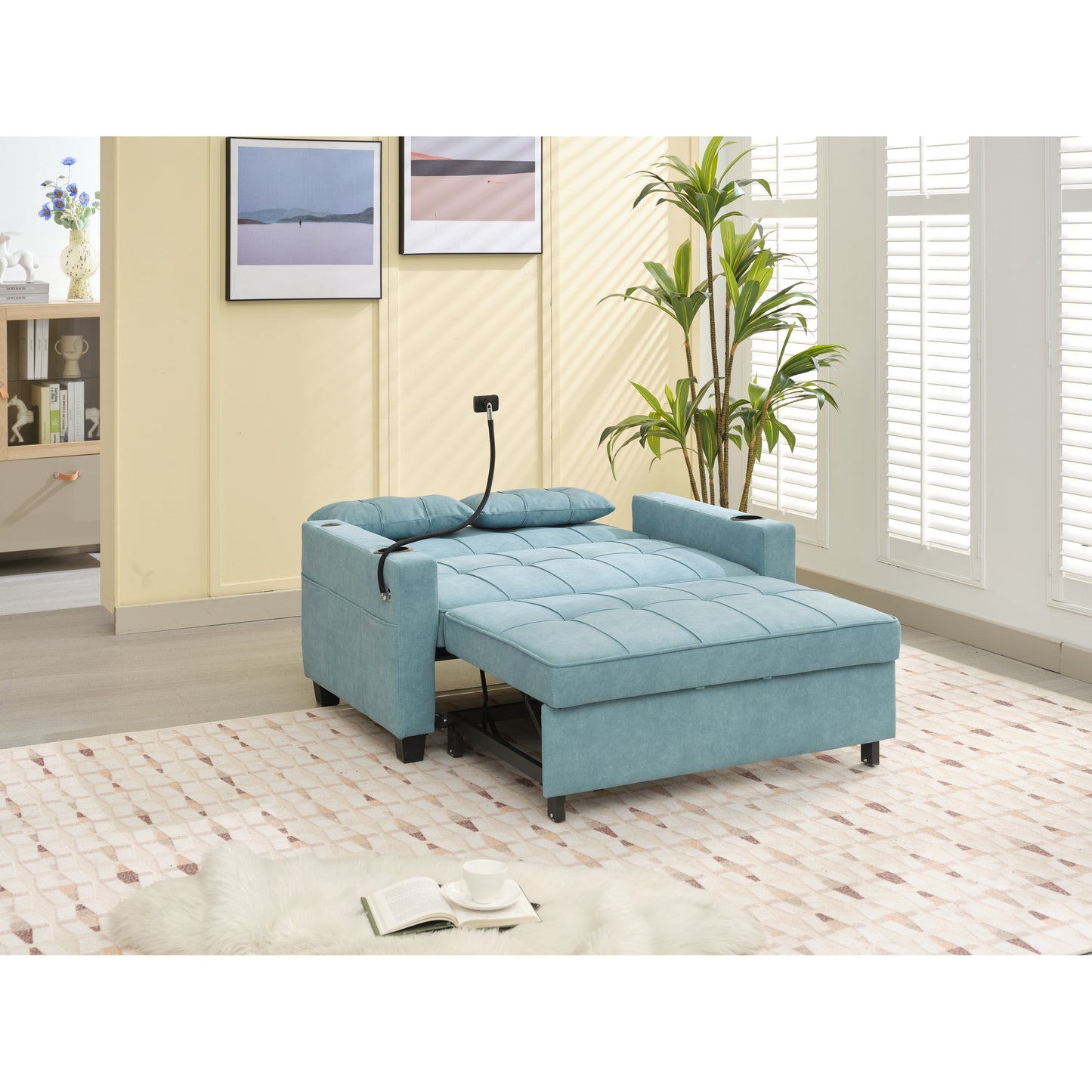 Divano letto trasformabile 3 in 1 con porte USB