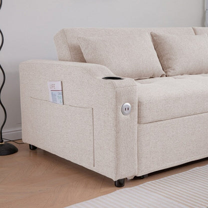 Divano letto estraibile 3 in 1 con porte USB e portabicchieri