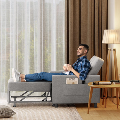 Divano letto estraibile 3 in 1, divano letto imbottito moderno convertibile e regolabile