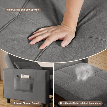 Divano letto estraibile 3 in 1, divano letto imbottito moderno convertibile e regolabile