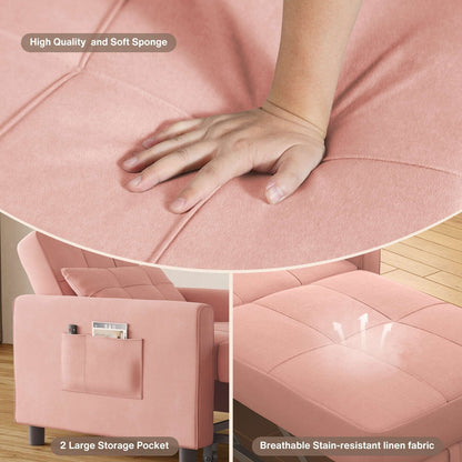 Divano letto estraibile 3 in 1, divano letto imbottito moderno convertibile e regolabile