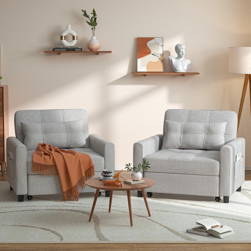 Divano letto estraibile 3 in 1, divano letto imbottito moderno convertibile e regolabile