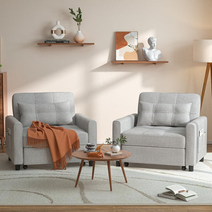 Divano letto estraibile 3 in 1, divano letto imbottito moderno convertibile e regolabile