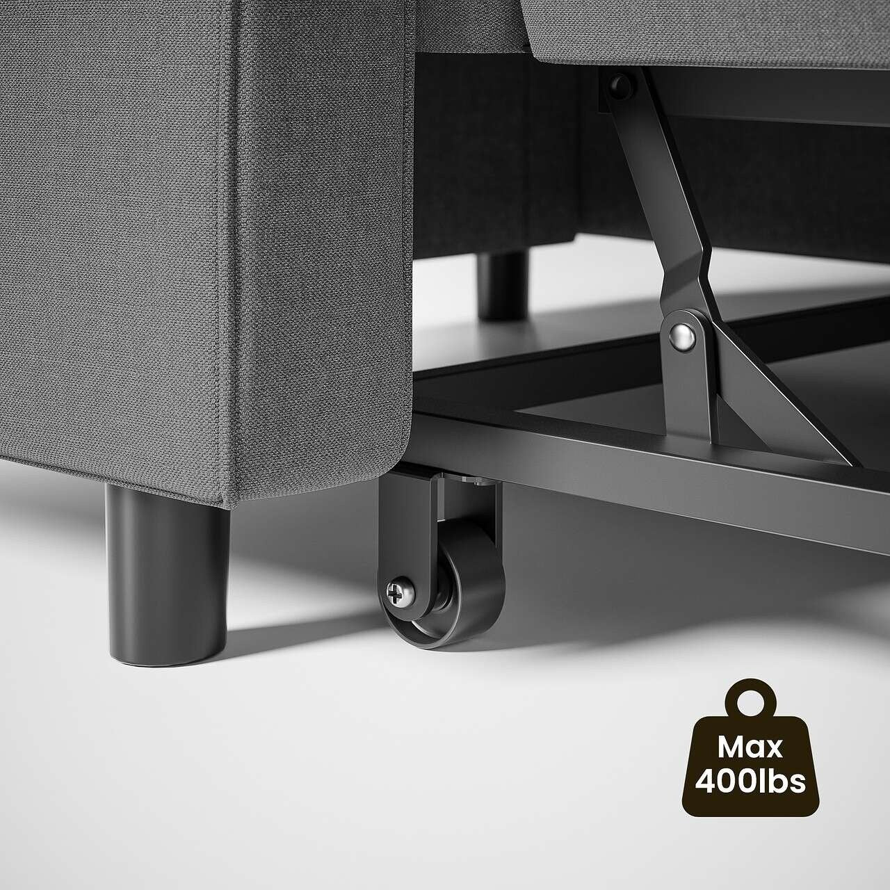 Divano letto estraibile 3 in 1, divano letto imbottito moderno convertibile e regolabile