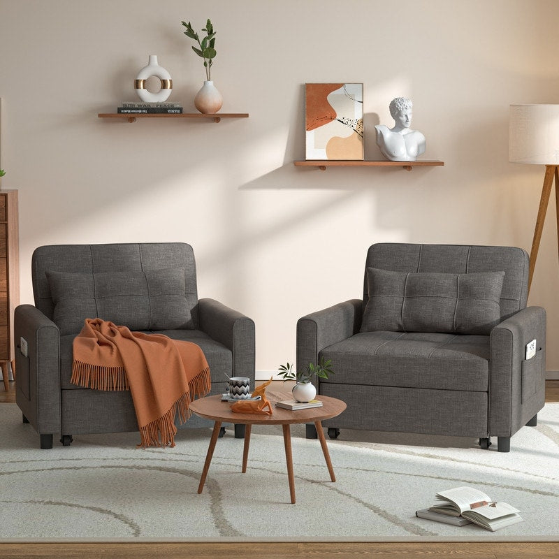 Divano letto estraibile 3 in 1, divano letto imbottito moderno convertibile e regolabile