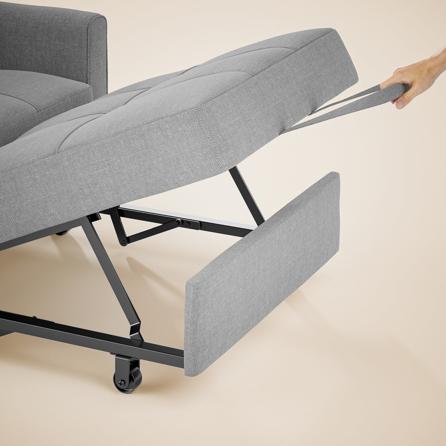 Divano letto estraibile 3 in 1, poltrona letto imbottita, pieghevole, regolabile e convertibile