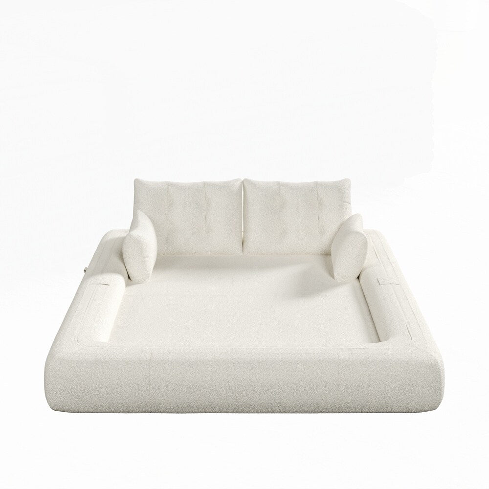 Divano letto imbottito in schiuma con tessuto Teddy 3 in 1