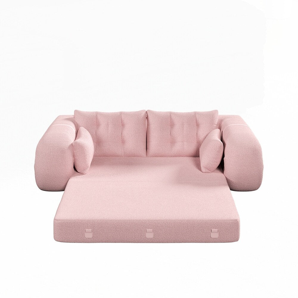 Divano letto imbottito in schiuma con tessuto Teddy 3 in 1