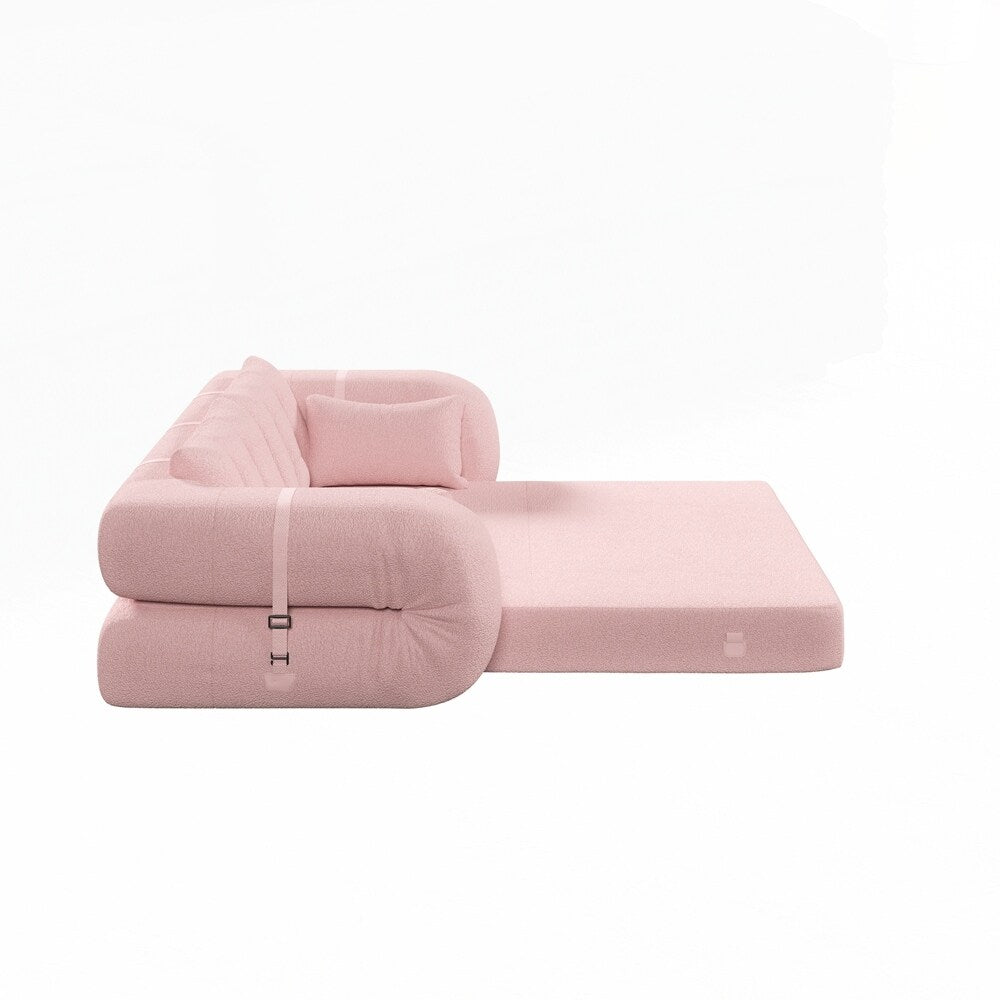 Divano letto imbottito in schiuma con tessuto Teddy 3 in 1